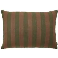 Fonq Linen Stripe Sierkussen 40 x 60 cm - Bruin / Groen