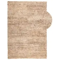 Fonq Fluffy Wollen Vloerkleed 160 x 230 cm - Beige