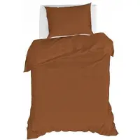 Fonq Fresh Dekbedovertrek Terracotta-140 x 200 / 220 cm | 1-Persoons