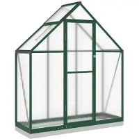 vidaXL Tuinkas met basisframe 169x58x202 cm aluminium groen