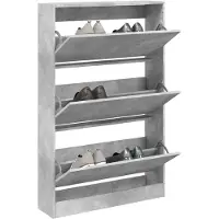 vidaXL Schoenenkast 80x21x125,5 cm bewerkt hout betongrijs