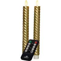 Anna's Collection Led dinerkaars 23 cm | Goud | Swirl | 3D vlam | 2 stuks