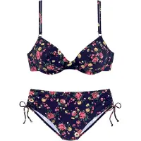 LASCANA Bikini navy / geel / smaragd / rood