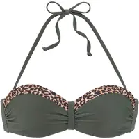 LASCANA Bikinitop beige / goud / donkergroen / zwart