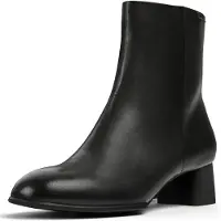 Camper Campervoor vrouwen. K400664-001 Katie zwart leren enkellaarsjes -Hoogte hak 5cm (38), Leer, Stof, 5 tot 8 cm, Ritssluiting, Casual