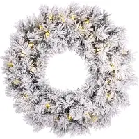 Luca Lighting Kerstkrans Ø 45 cm | Dinsmore | Besneeuwd | 20 lampjes op batterij | Black Box Trees