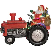 Anna's Collection Kerstfiguur Tractor Met Kerstman Rood 21 X 16,5 X 27 Cm
