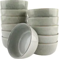 OTIX Soepkommen - Zonder Oor - Set van 12 - Schaaltjes - 600ml - Groen - Aardewerk - BEECH