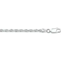 The Jewelry Collection Armband Koord Gediamanteerd 2,2 mm - Zilver