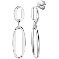 The Jewelry Collection Zilver Gerhodineerde Oorhangers paperclip 1333467