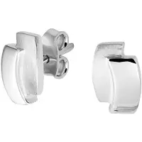 Trendjuwelier huiscollectie TFT Oorknoppen Zilver Gerhodineerd Mat Glanzend 9.3 mm x 6 mm