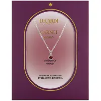 Lucardi Dames Stalen ketting met geboortesteen hanger Januari - Ketting - Staal - Zilverkleurig - 43 cm