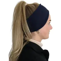 Orange85 Fleece Hoofdband Oorwarmers Donkerblauw