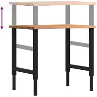 vidaXL - Werkbank - 80x60x(71,5-98) - cm - eikenhout - lichtbruin