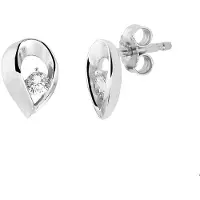 Trendjuwelier huiscollectie TFT Oorknoppen Zirkonia Zilver Gerhodineerd Glanzend 9 mm x 6.5 mm
