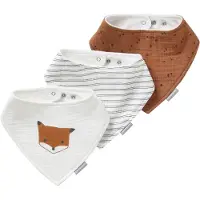 Vertbaudet Set met 3 slabbetjes van katoengaas set vos