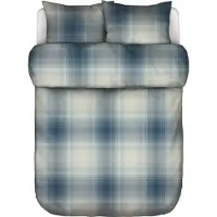 Marc O'Polo Dekbedovertrek Phia Stormy Blue Flanel-260 x 200 / 220 cm | Extra Breed