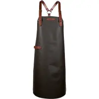 Xapron - Bovine Schort met Schouderbanden XL Leer - Leer - Bruin -