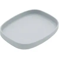 BUMKINS Silicone Grip Tray - Siliconen Kinderbord met Zuignap - Babybord met Opstaande Rand - Platina Siliconen - Magnetron-, Oven-, Vriezer- en Vaatwasserbestendig - Baby Led Weaning BLW - Grey Grijs