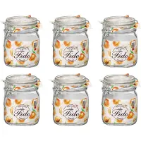 Bormioli Rocco Weckpot Fido - 10 x 10 cm / 750 ml - vierkant - 6 stuks