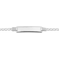 The Jewelry Collection Zilveren Graveerarmband anker plaat 6 1008809 18 cm