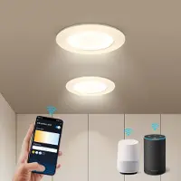 Aigostar 10FV8 - Slimme LED Inbouwspots Dimbaar - Smart Downlight - Plafondlamp - 1430lm - Goole en Alexa - Warm Wit Licht - 3000K-6500K - Set van 2 stuks