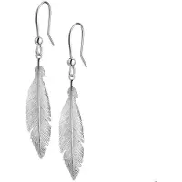 The Jewelry Collection Zilver Gerhodineerde Oorhangers veer Franse haak 1319524