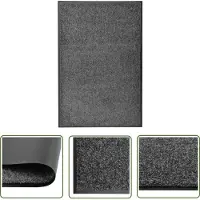 The Living Store Deurmat - Antraciet - 90 x 60 cm - Anti-slip PVC - Machinewasbaar