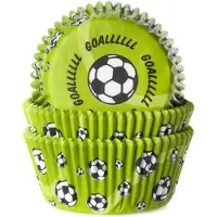 House of Marie Cupcake Vormpjes - Voetbal Groen - pk/50 - Baking Cups voor Muffins en Cupcakes