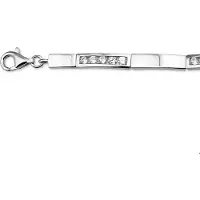 Trendjuwelier huiscollectie Armband Zilver Zirkonia 4,5 mm 18 + 3 cm
