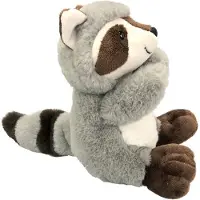Imware Inware pluche wasbeer knuffeldier - grijs/bruin - zittend - 21 cm - Knuffeldier