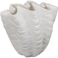 Mette Ditmer Shell Vaas Gebroken Wit 22 Cm - Vazen Steen Hars Offwhite - SHEVAS41