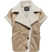 ONLY ONLROSALIQUE BONDED WAISTCOAT OTW Dames Gilet - Tannin Pumice Stone