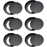 Somstyle 6x Tartelettevormen - Mini Quichevormpjes - Taartvorm - Zwart