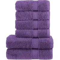 vidaXL 6-delige Handdoekenset SOLUND 600 g/m² paars