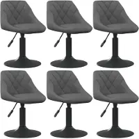 vidaXL Eetkamerstoelen draaibaar 6 st fluweel donkergrijs