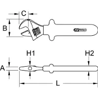 Ks Tools 117.5140 117.5140 Engelse sleutel Sleutelbreedte (metrisch) 30.0 mm
