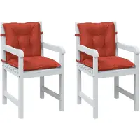 vidaXL Stoelkussens 2 st lage rug 100x50x7 cm stof gemêleerd rood
