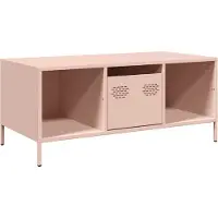 vidaXL Salontafel 101,5x50x43,5 cm koudgewalst staal roze