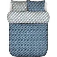 Marc O'Polo Dekbedovertrek Monogram Space Blue Satijn-260 x 200 / 220 cm | Extra Breed