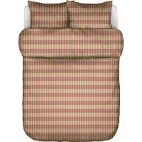 Marc O'Polo Dekbedovertrek Hillan Dark Coral Flanel-240 x 200 / 220 cm | Lits-Jumeaux