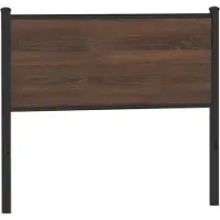 vidaXL Vervangend hoofdbord 100 cm bewerkt hout en staal bruin eikenkleurig
