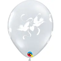 Qualatex - Ballonnen 11 inch Diamond Clear Love Doves 25 stuks