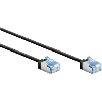Goobay UFTP CAT6a slimline netwerkkabel | LSZH | zwart | 7,5 meter