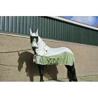 GPD Vliegendeken met losse hals en buikflap, incl. vernieuwd makser met neus flap, Groen/creme wit-215