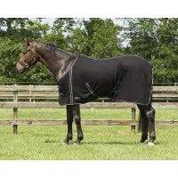 QHP Fleecedeken New Basic met kruissingels - maat 105/145 - black