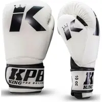 King Pro Boxing Bokshandschoenen - BGK 2 - Microvezel - Wit / Zwart 14 oz
