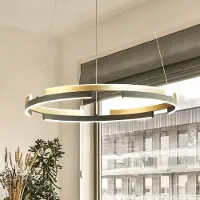 FISCHER&HONSEL GMBH Hanglamp Circly, dimbaar, zwart, Woon-/ Eetkamer, metaal, Modern