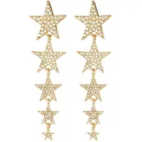 Yehwang Shooting Stars oorbellen- goud- sterren- glitter