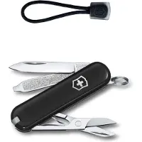 Victorinox Classic SD zakmes+lanyard - Dark Illusion/zwart-7 functies
